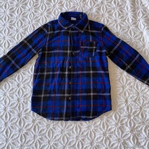 🌸Crazy 8 boys long sleeved blue flannel